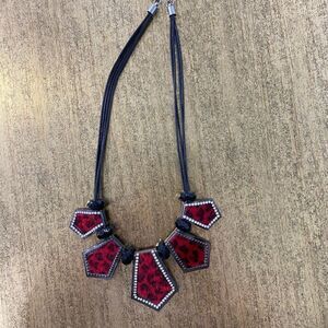 Red leopard fancy necklace
